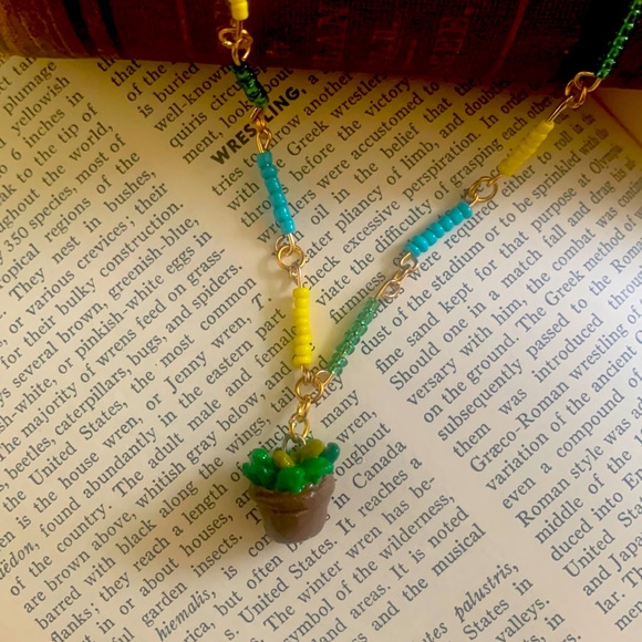 Marshmallow Moon x Lonz Jewelry - Tiny Succulent Charm Beaded Necklace